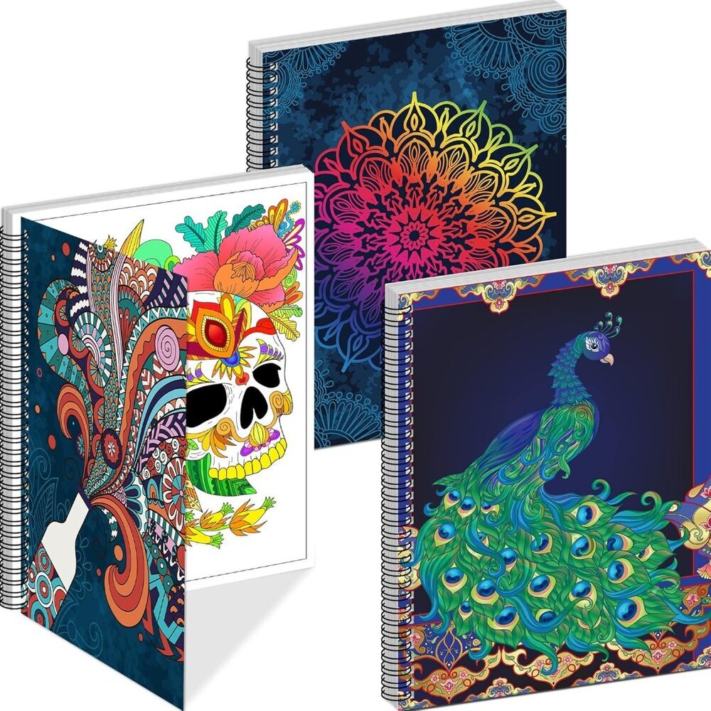 Adult Coloring Books Set:3 Coloring Books for Adults Animal Flowers & Other Them